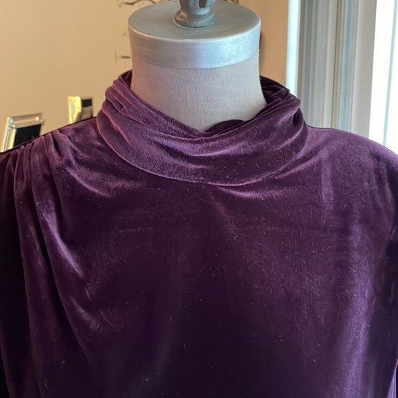 NWT KARL LAGERFELD PARIS Velvet Mock Neck Dress - Picture 14 of 15